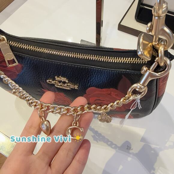 NWT COACH Bundle Swagger Chain Charms Gold CAX00 & CCE28 Teri with Floral - Picture 4 of 12